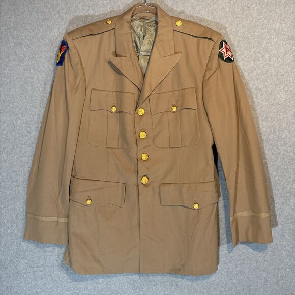 Vintage US Army Dress Coat Medium Vietnam Era Military Uniform Schwobilt Green - Picture 1 of 11